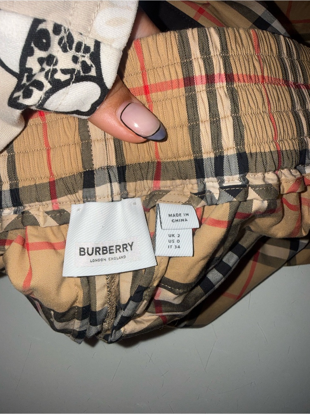 Burberry Vintage Check Plaid Trousers Black Side Panels - Picture 3 of 6